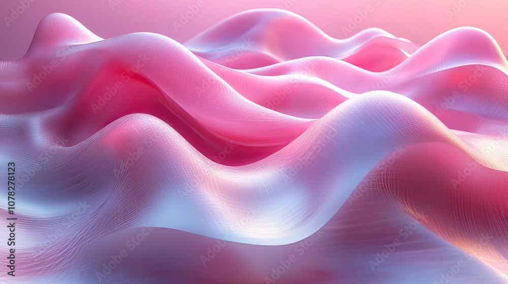 Obraz premium flowing and twist geometry lines 3d rendering