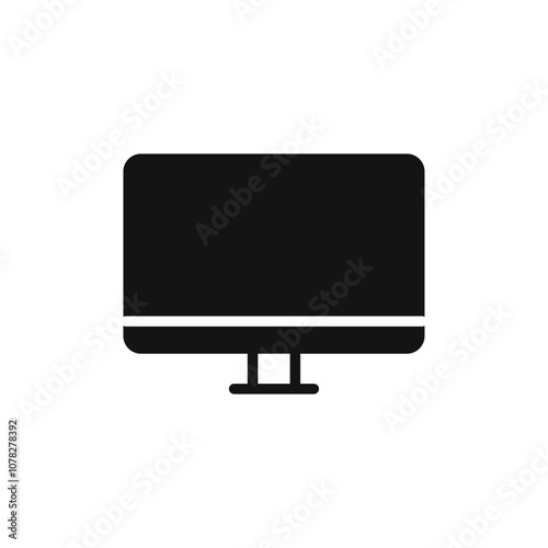 Computer screen icon Flat simple outline set