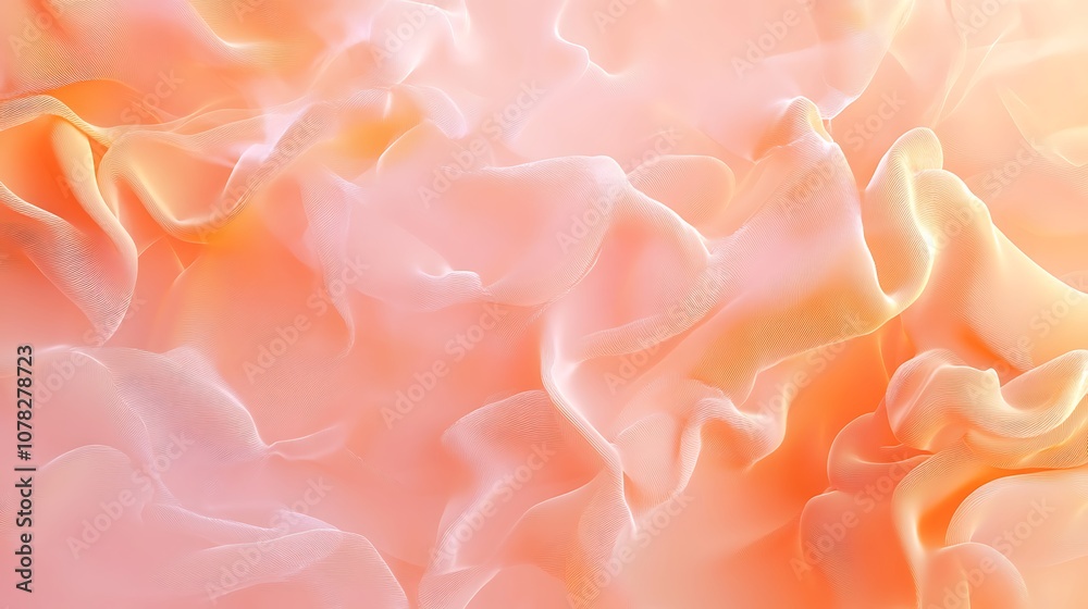 Soft peachy coral background with light smoke and soft glowing light