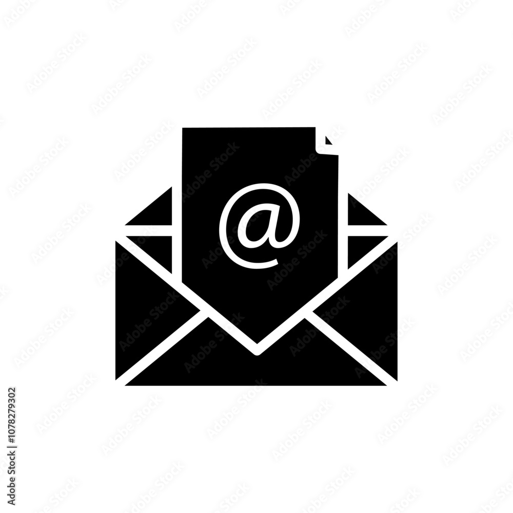Email icon Flat simple outline set