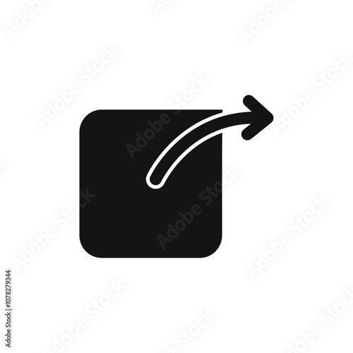 External link icon Flat simple outline set