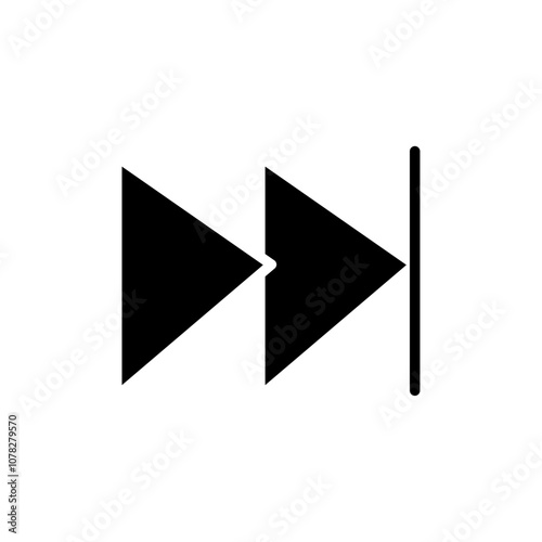 Fast forward icon Flat simple outline set
