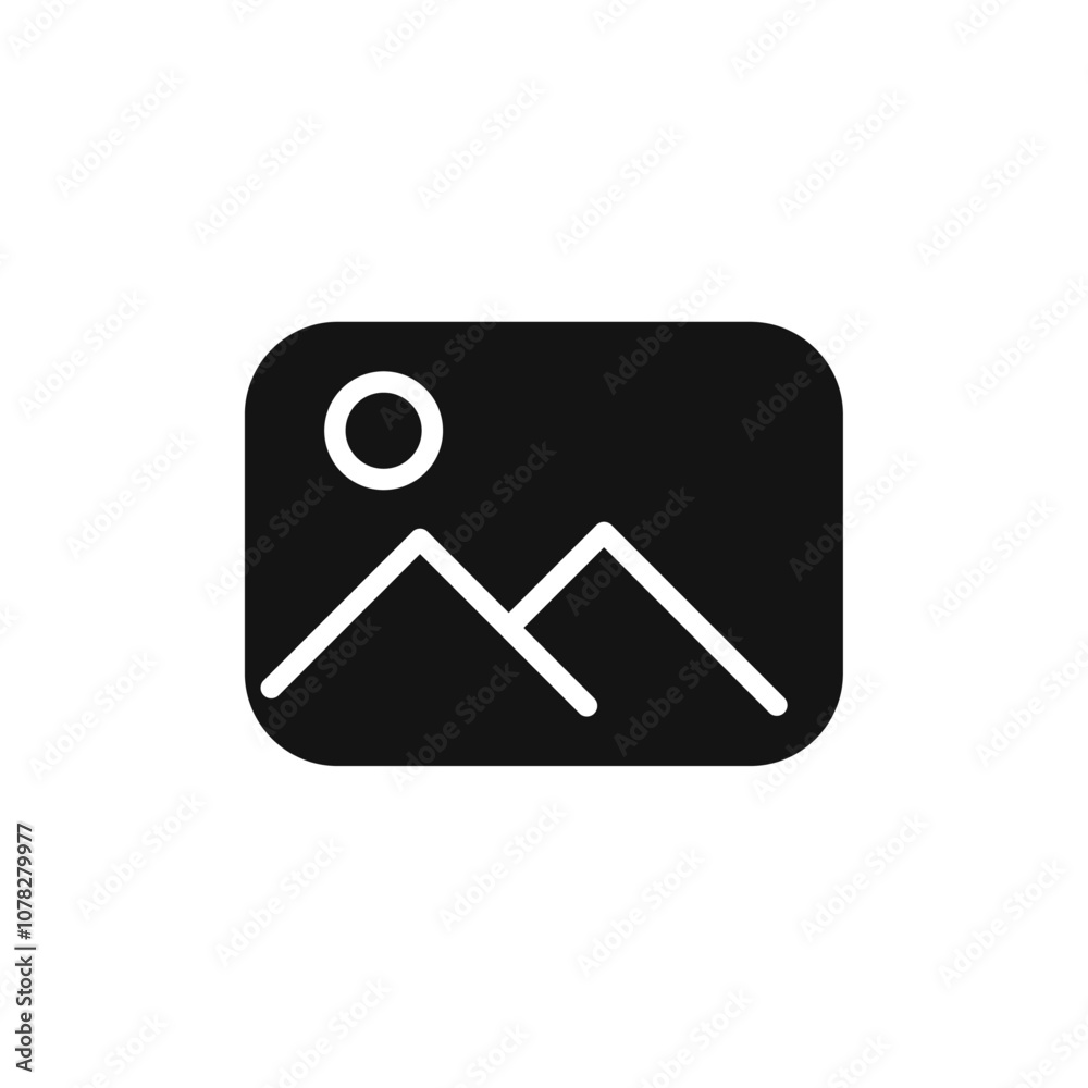 Gallery icon Flat simple outline set