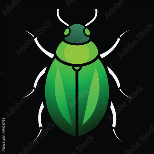 Solid color Green June Beetle animal vector design