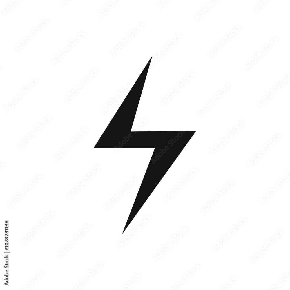 Lightning bolt icon Flat simple outline set Lightning bolt icon Flat simple outline set