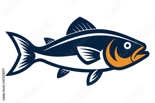 Walleye Fish Color Vector Illustration.