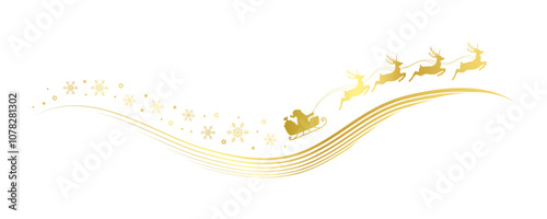 christmas banner santa claus in a sleigh with reindeer vector illustration