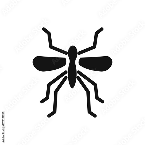 Mosquito icon Flat simple outline set