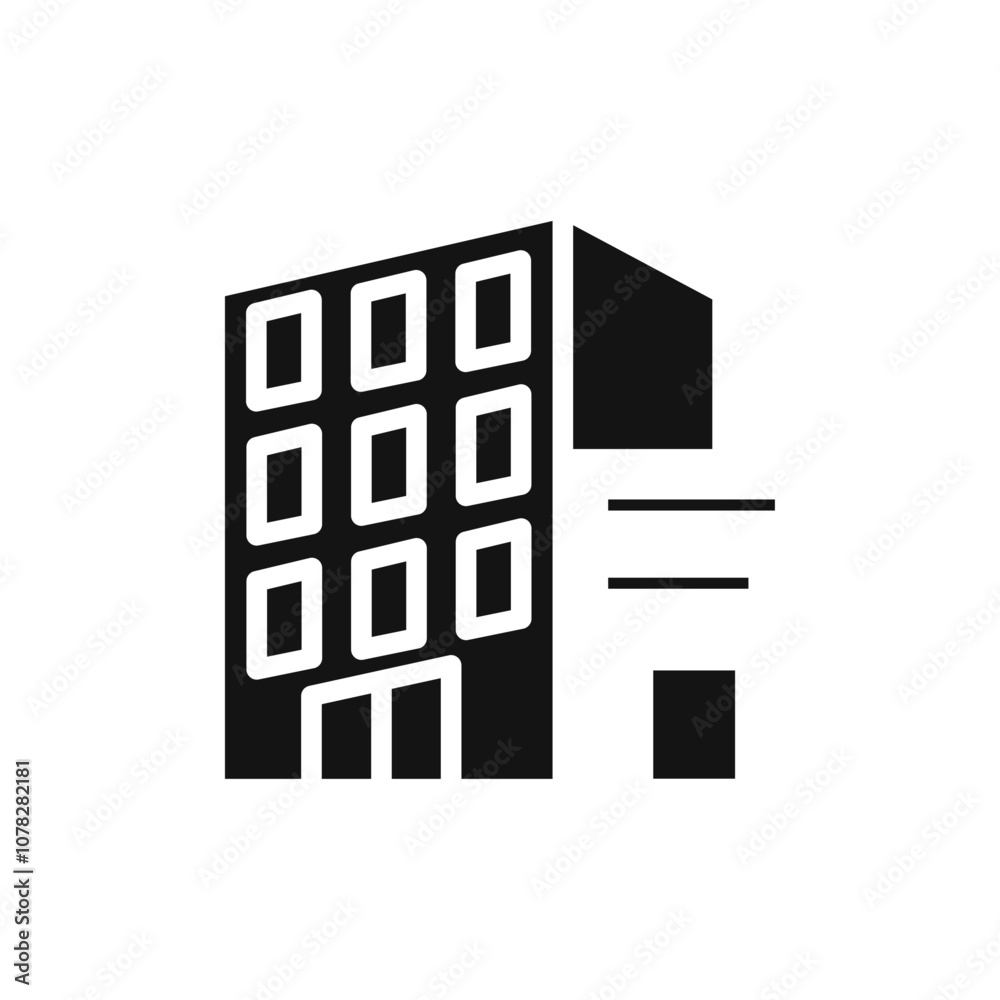 Office Buildings icon icon Flat simple outline set Office Buildings icon icon Flat simple outline set