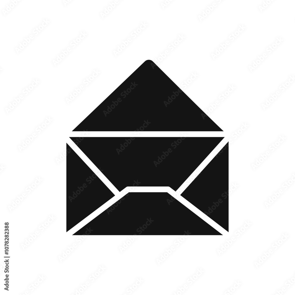 Open envelope icon Flat simple outline set Open envelope icon Flat simple outline set