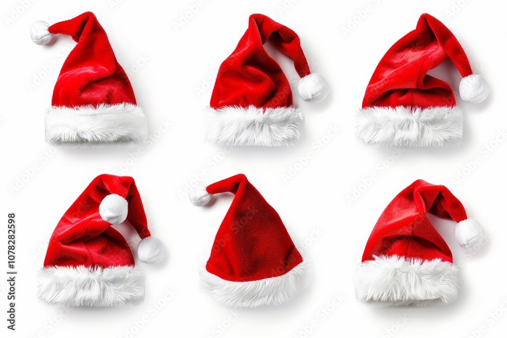 Santa Hats Isolated On White Santa Hats Isolated On White
