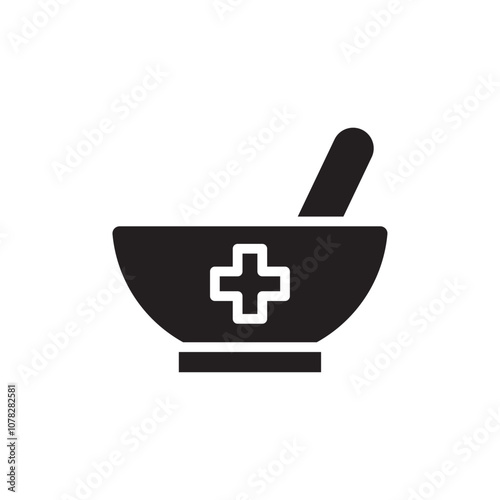 Pharmacy icon Flat simple outline set