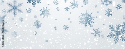 Winter Wonderland Festive Background of Falling Snowflakes