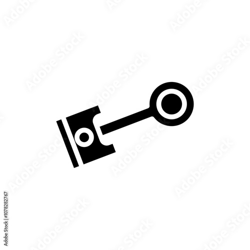 Piston icon Flat simple outline set