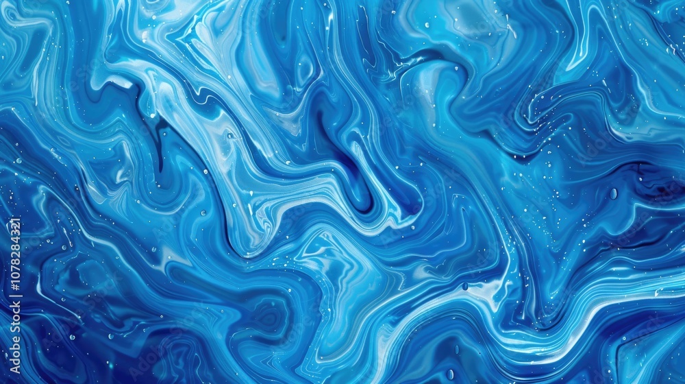Blue Liquid Marble Texture Background with Seamless Wave Pattern Blue Liquid Marble Texture Background with Seamless Wave Pattern