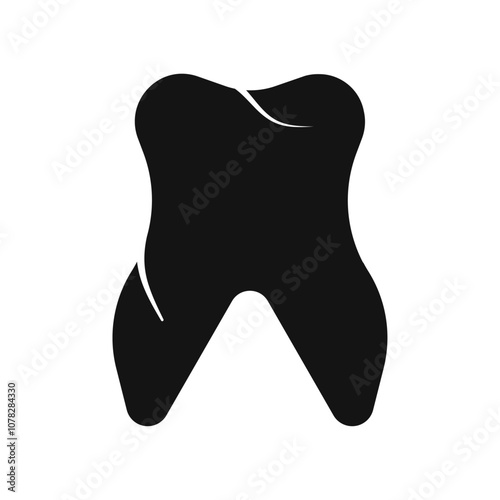 Tooth icon Flat simple outline set