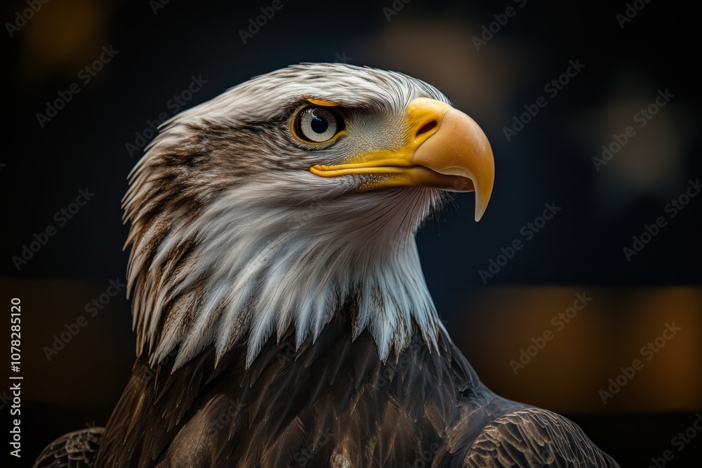 Obraz premium eagle against the American flag while celebrating Independence Day 