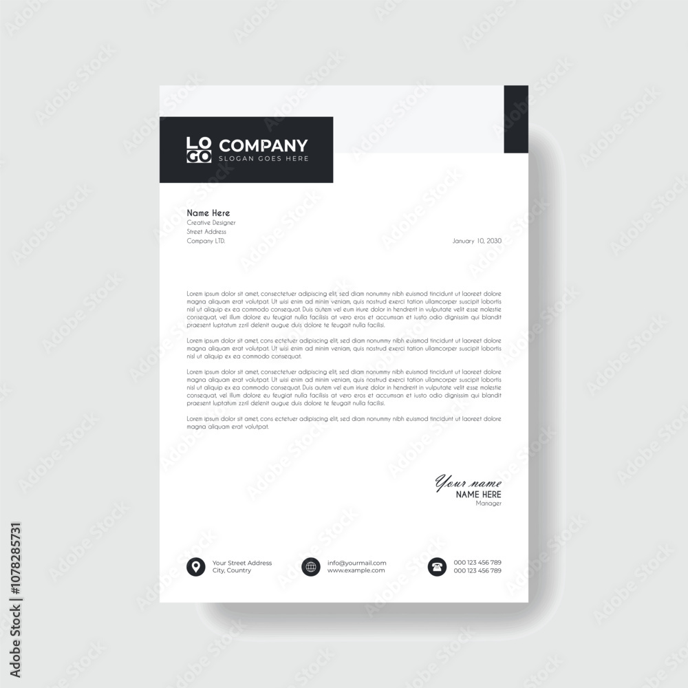 Professional And Creative Modern Corporate Business Letter Head Template.
Professional And Creative Modern Corporate Business Letter Head Template.