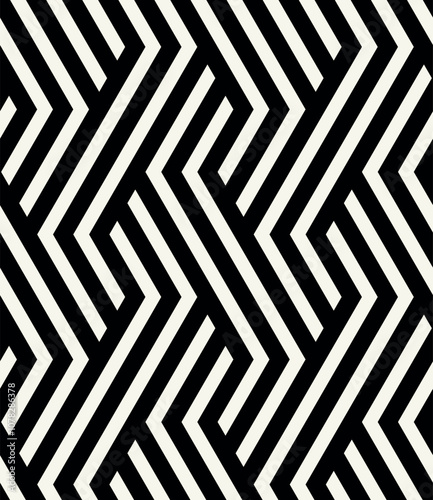 Vector seamless pattern. Modern stylish texture. Repeating geometric tiles with weaved bold zigzag. Bold monochrome zig zag. Trendy graphic design. Can be used as swatch for illustrator.
