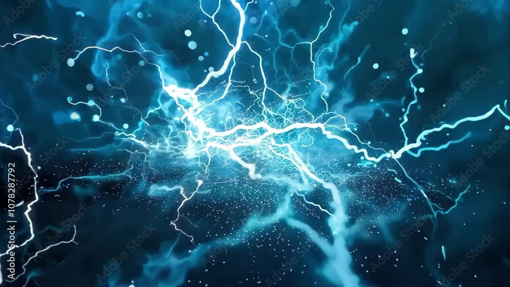 A dynamic, abstract representation of electric energy with bright blue lightning bolts against a dark background. A dynamic, abstract representation of electric energy with bright blue lightning bolts against a dark background.