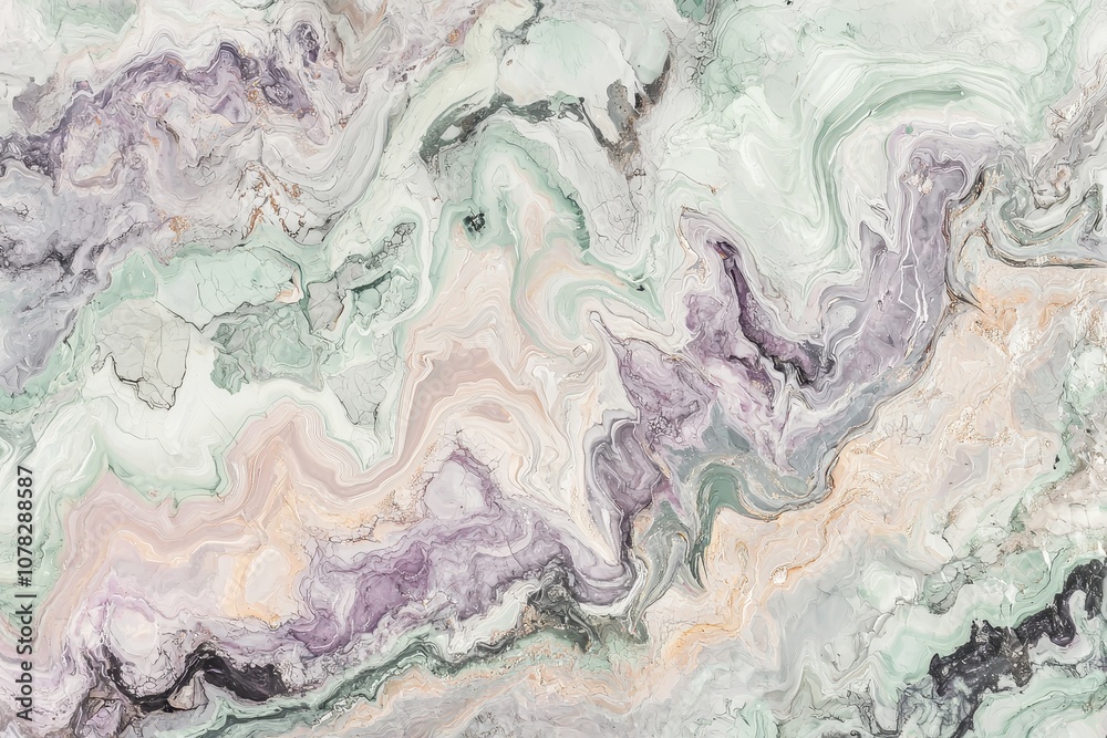 Elegant Abstract Swirl of Green and Purple Marble Texture with Soft Shades and Fluid Patterns Ideal for Backgrounds and Artistic Projects Elegant Abstract Swirl of Green and Purple Marble Texture with Soft Shades and Fluid Patterns Ideal for Backgrounds and Artistic Projects