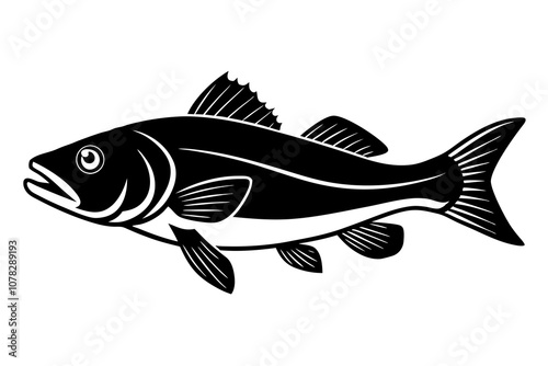 Walleye Fish Silhouette Vector Art.