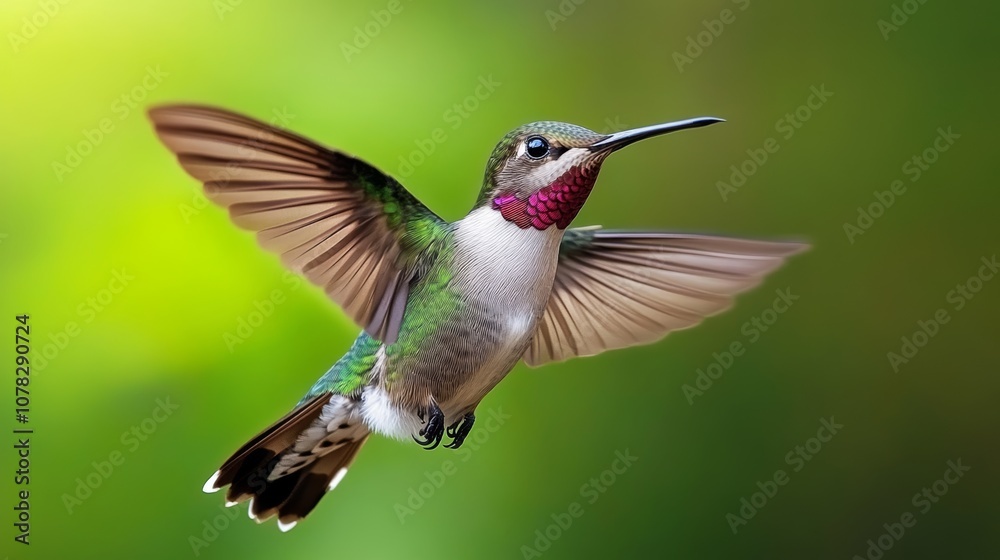 Fototapeta premium Vibrant Hummingbird in Flight Nature Wildlife Photography