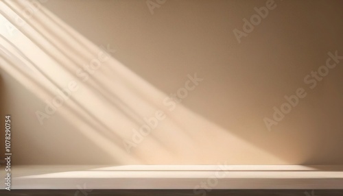 Wallpaper Mural Light beige wall with warm natural sunlight glow. Torontodigital.ca