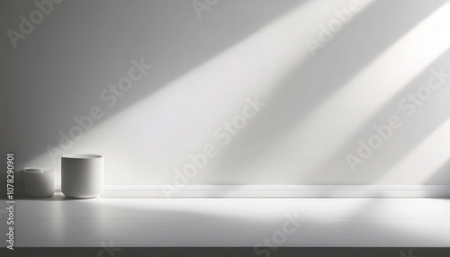 Wallpaper Mural Clean white wall with soft natural morning light. Torontodigital.ca