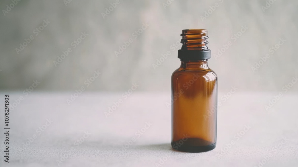 Isolated Prescription Bottle on Light Counter Background