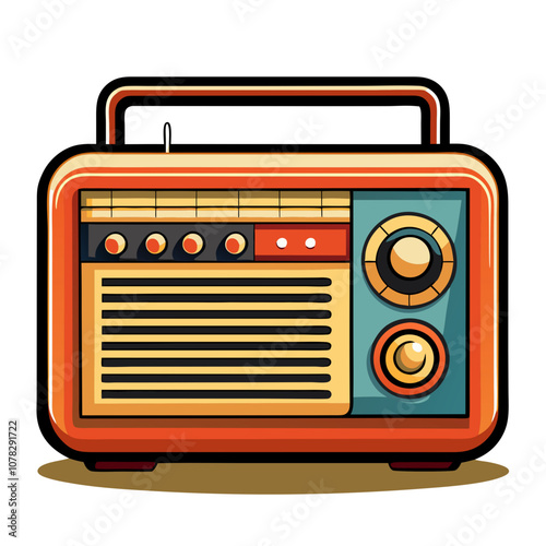 retro radio illustration vector