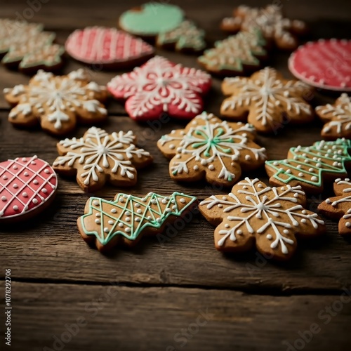 SEO Description:Hand-iced gingerbread cookies with intricate Christmas designs, perfect for holiday baking inspiration.