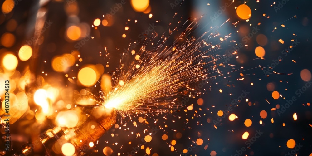 Naklejka premium Modern industrial technology, using laser cutting, milling, and plasma cutting to create precise metal designs.
