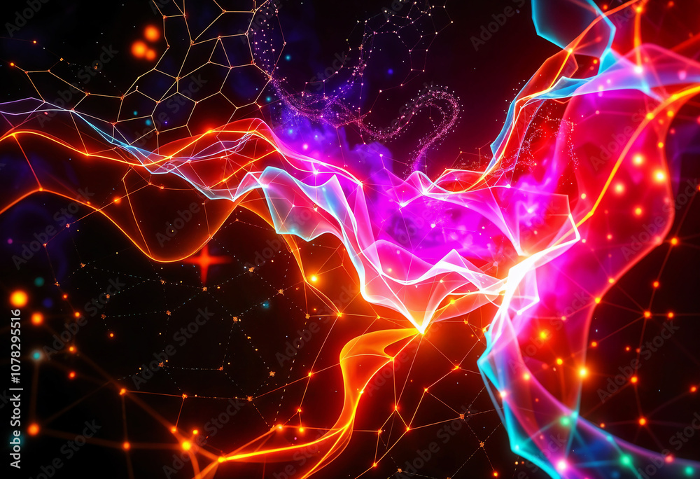 Futuristic Abstract Background with Glowing Neon Fractals and Cosmic Patterns – High-Tech Digital Design in Deep Blues, Purples, and Bright Neon Accents Futuristic Abstract Background with Glowing Neon Fractals and Cosmic Patterns – High-Tech Digital Design in Deep Blues, Purples, and Bright Neon Accents