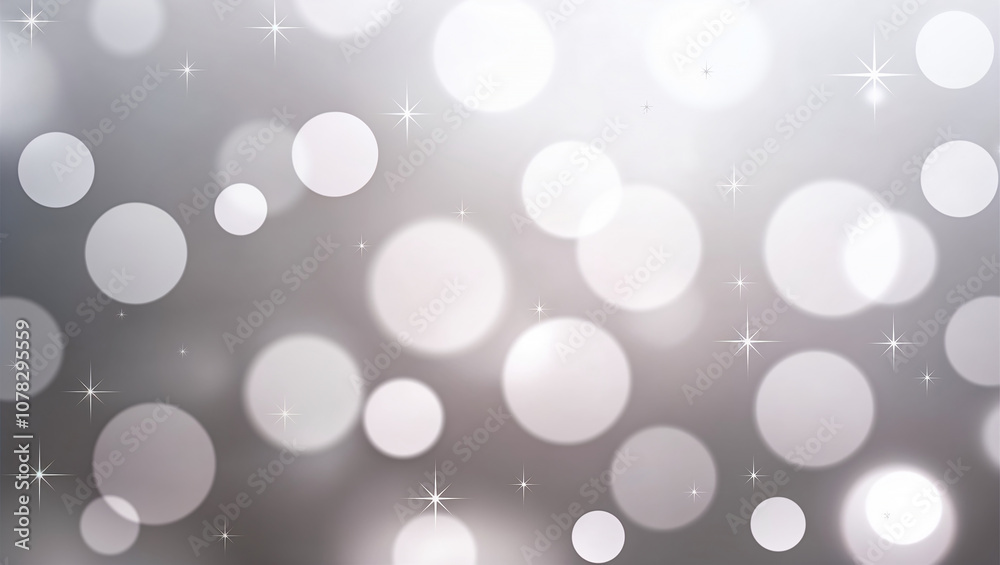Blurred bokeh lights gently sparkle on a grey gradient backdrop. Blurred bokeh lights gently sparkle on a grey gradient backdrop.