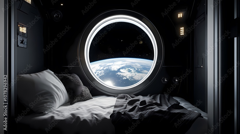 digital technology space capsule window interior scene poster background digital technology space capsule window interior scene poster background