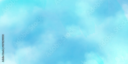 blue sky with cloud watercolor heaver light sunny space background. photo