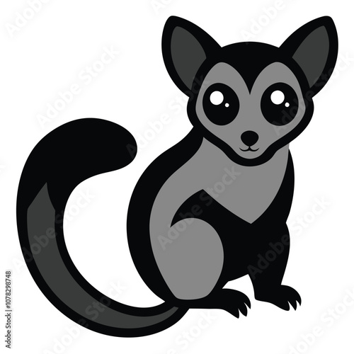 Solid color Grey Mouse Lemur animal vector design