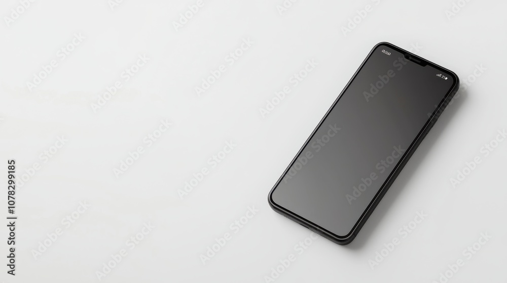 Smartphone with an online shopping cart screen, showing checkout and payment options against a clean white background, emphasizing digital retail Smartphone with an online shopping cart screen, showing checkout and payment options against a clean white background, emphasizing digital retail