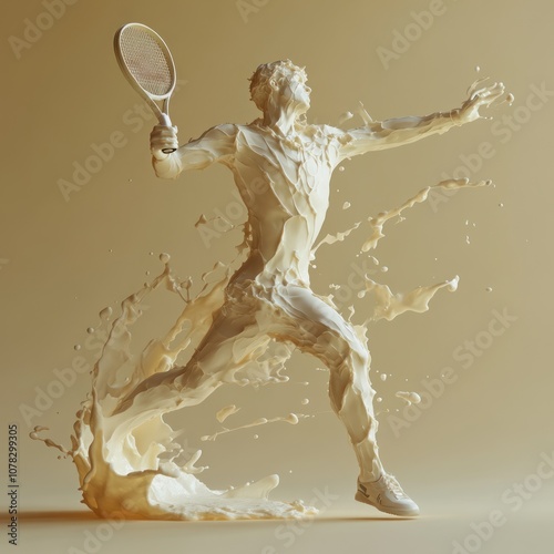 Milk-Splashed Tennis Player