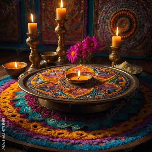 Traditional Yagna Offerings.A Sacred Display of Spiritual Devotion photo