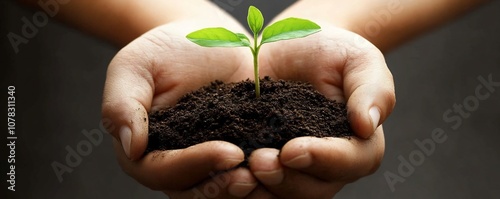 Hands Nurturing Sprouting P...