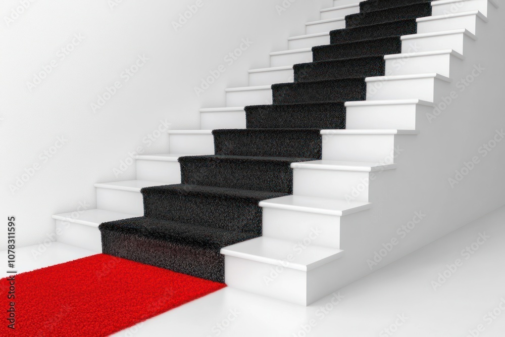 Black and Red Carpet Stairs Black and Red Carpet Stairs
