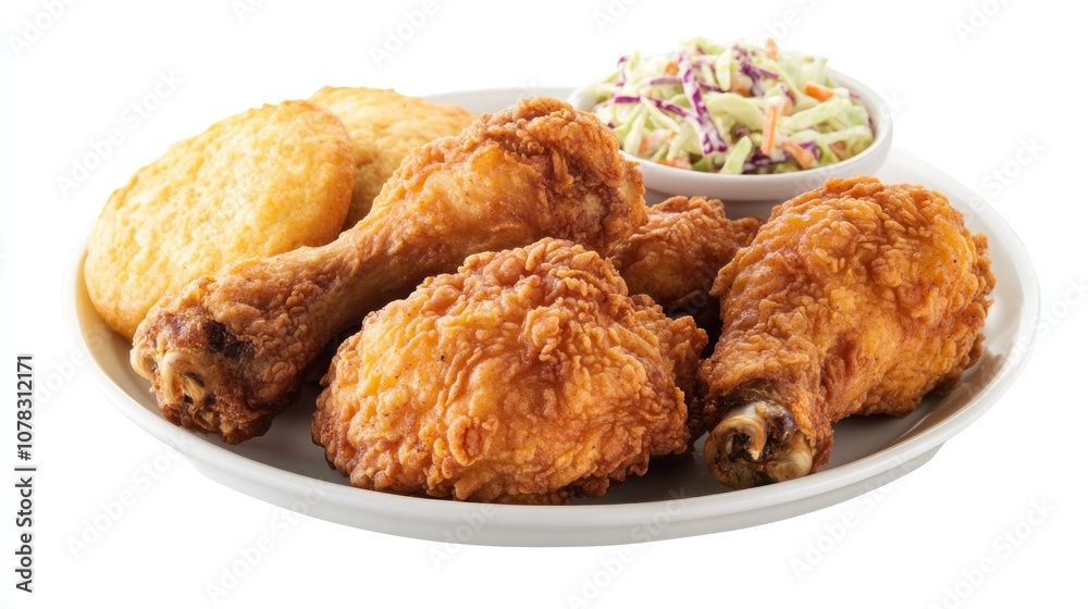 A classic fried chicken dish with crispy A classic fried chicken dish with crispy