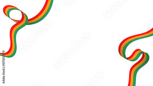 Red , yellow , green color pattern flag on transparent background. Flag elements for Black History Month design. Design for Black History Month.