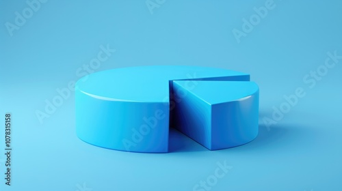 Graph Pie Chart. Empty 3D Blue Circle Concept for Business Statistics