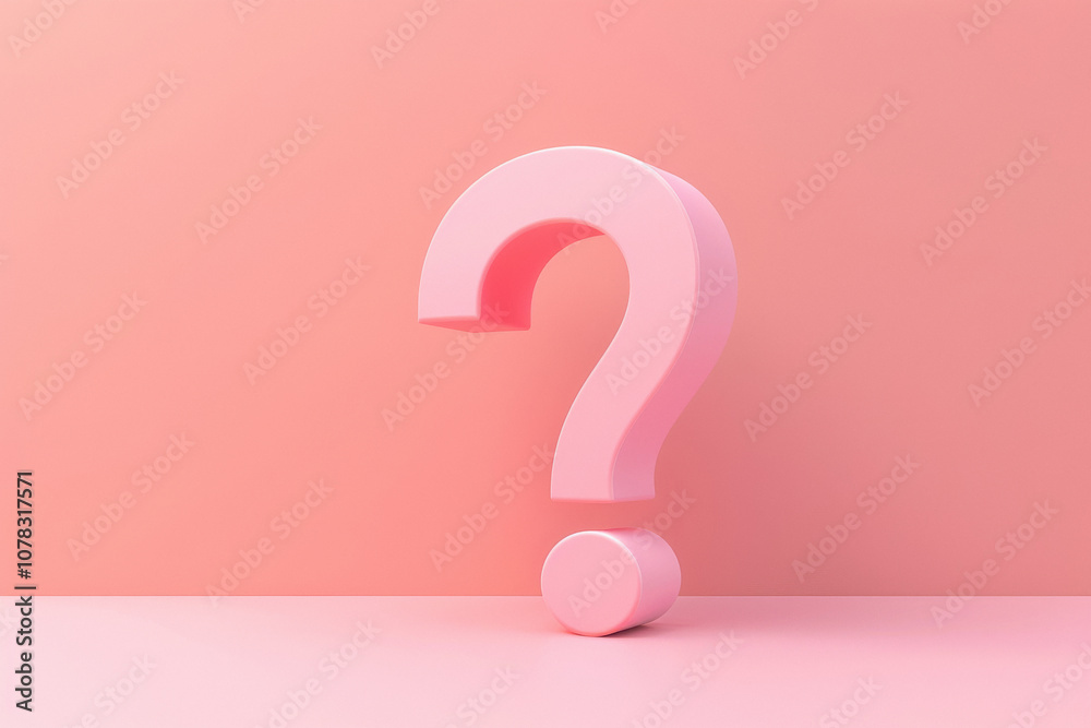 3D render stock photo of big question mark on pastel background 3D render stock photo of big question mark on pastel background