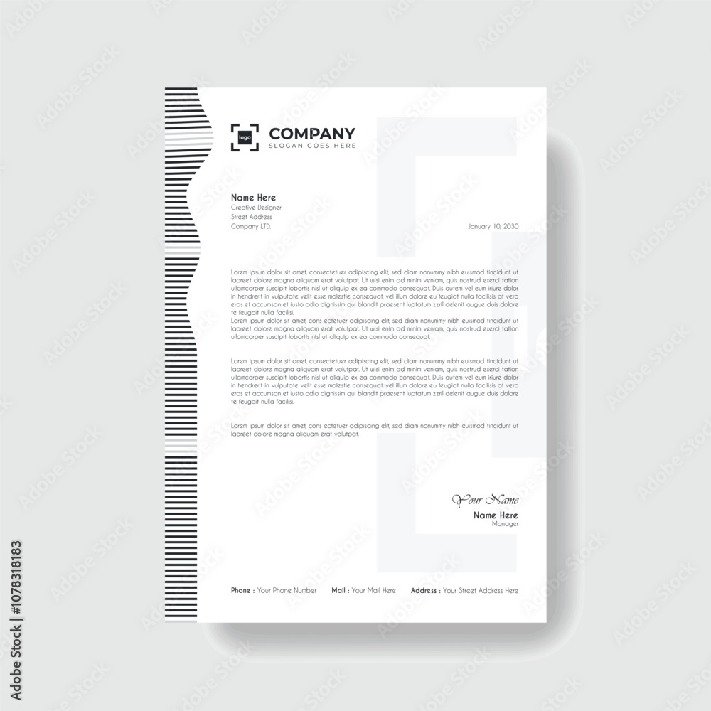 Professional And Creative Modern Corporate Business Letter Head Template.
Professional And Creative Modern Corporate Business Letter Head Template.