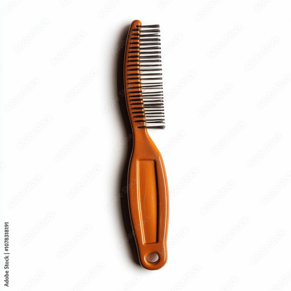 Orange comb with metal bristles. Orange comb with metal bristles.