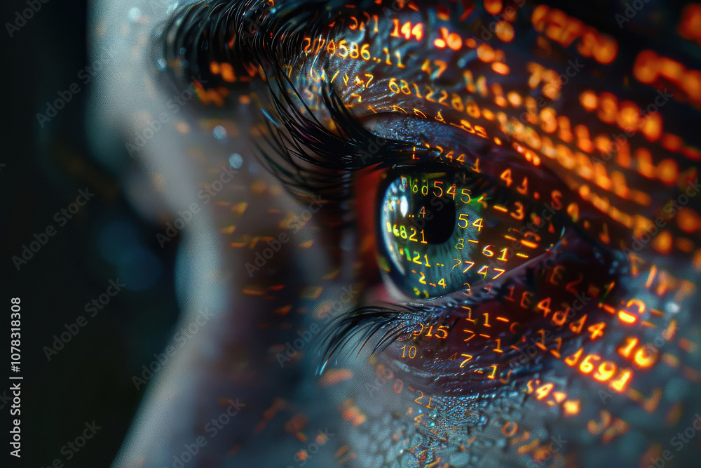 close-up of computer programming code reflecting on iris eyes close-up of computer programming code reflecting on iris eyes